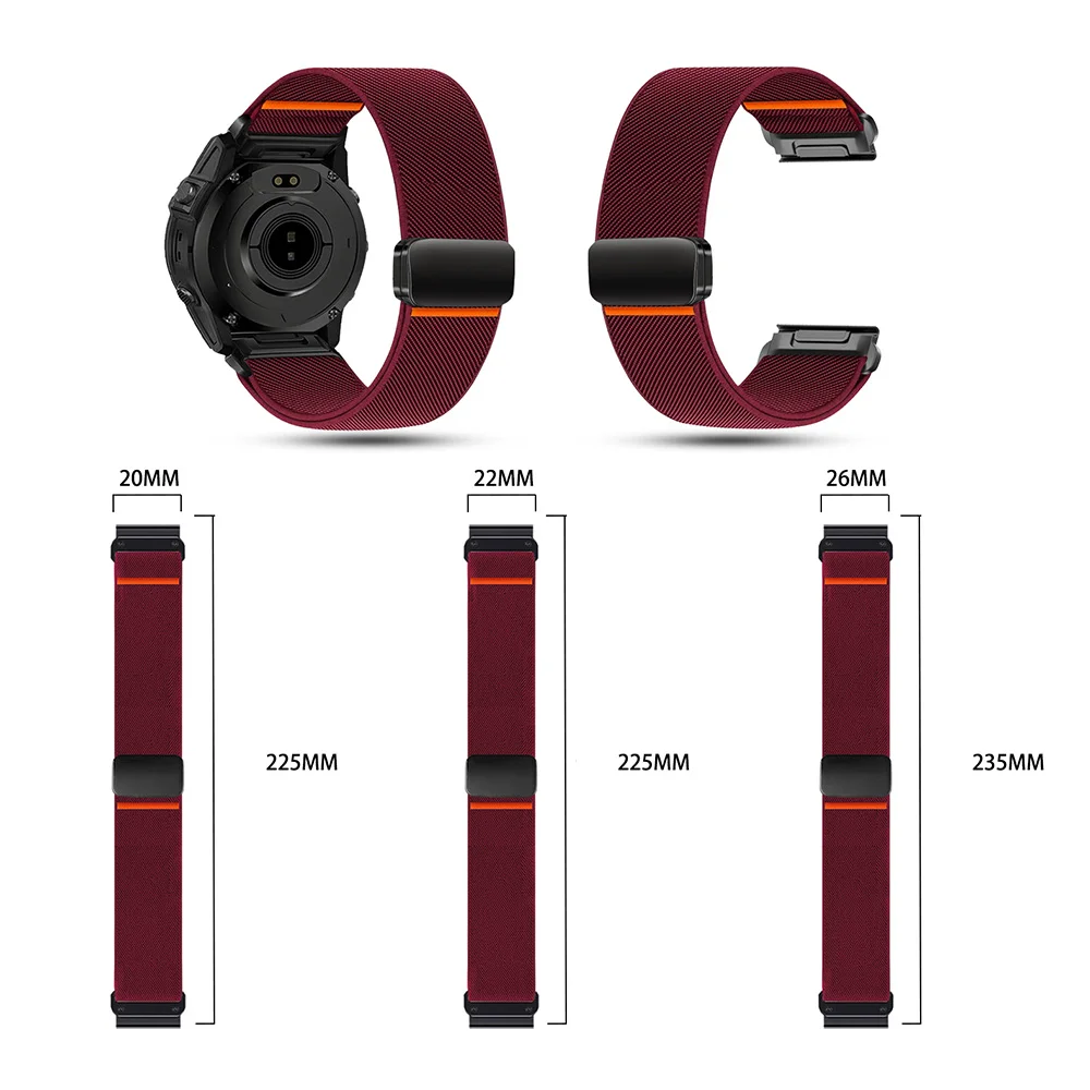 Elastic Nylon Watch Strap with Magnetic Buckle - Sport Watchband