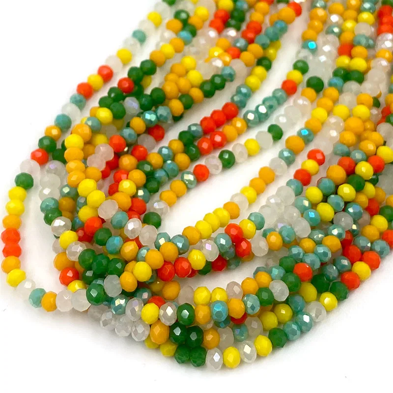 Rondelle Crystal Beads 2mm Loose Spacer Faceted Glass Beads for Jewelry Making DIY Necklace Bracelet Accessories