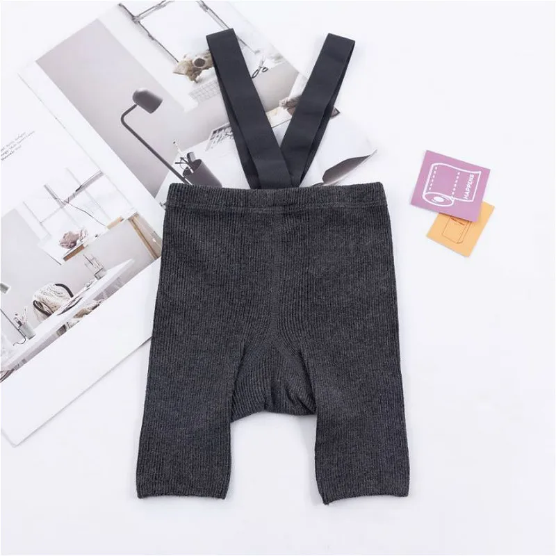 0-4Y Fashion Baby Softs Solid Color Suspender Pantyhose Toddler Boys Girls High Waist Knitted Cotton Stockings Overalls Leggings knit tights,children stockings,suspender leggings