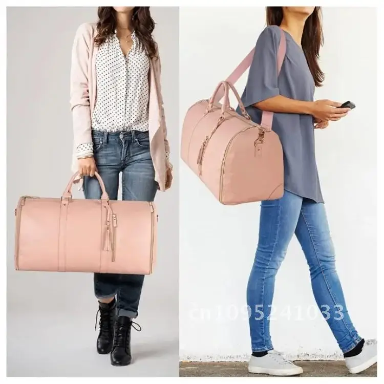 Foldable Women's Travel Convenient Carry-on Clothing Bag Large Leather PU Bag Travel Bag Business Duffel Women's 4