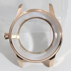 Elegant 40mm Sapphire Dive Watch Case - Men's DIY Accessory (ROSE)