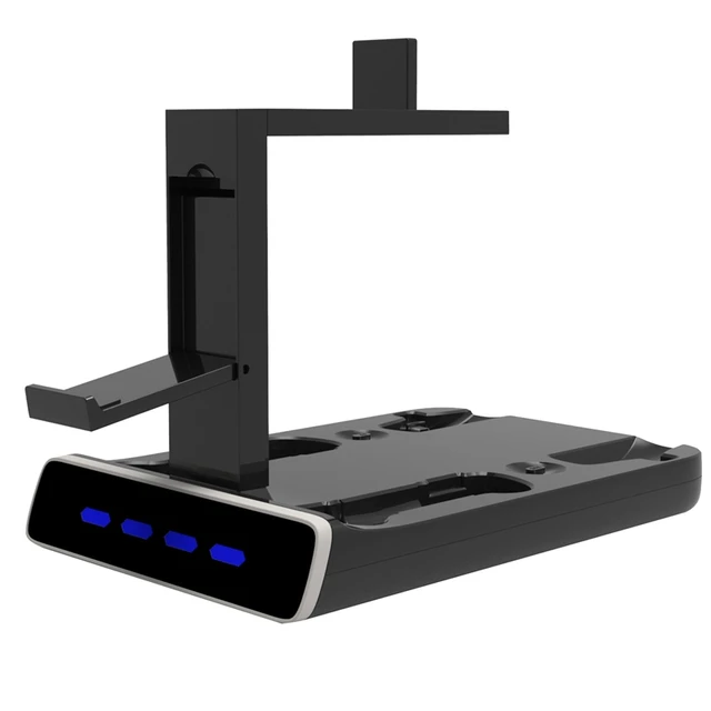  Controller Charging Dock for PS5 VR2, PSVR 2 Charging Station  with VR Headset Holder Display Stand, PS VR2 Controller Charger for PSVR2  Accessories with Led Indicator, 2 Magnetic Clasp & Type-C