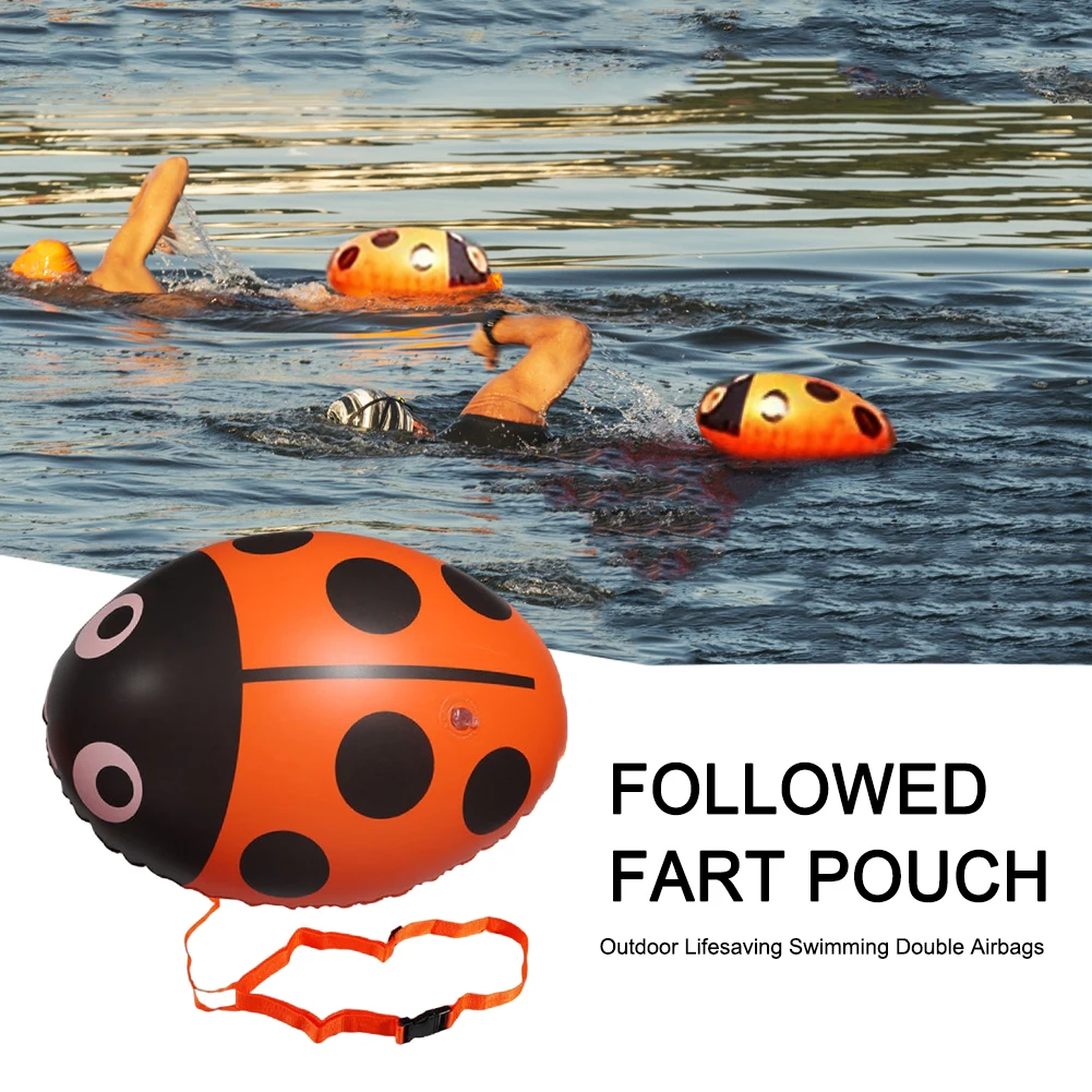 PVC Swim Air Bag Inflatable Ladybug Swimming Buoy Lifebelt Floating Multifunctional Waist Belt Adjustable Water Sports