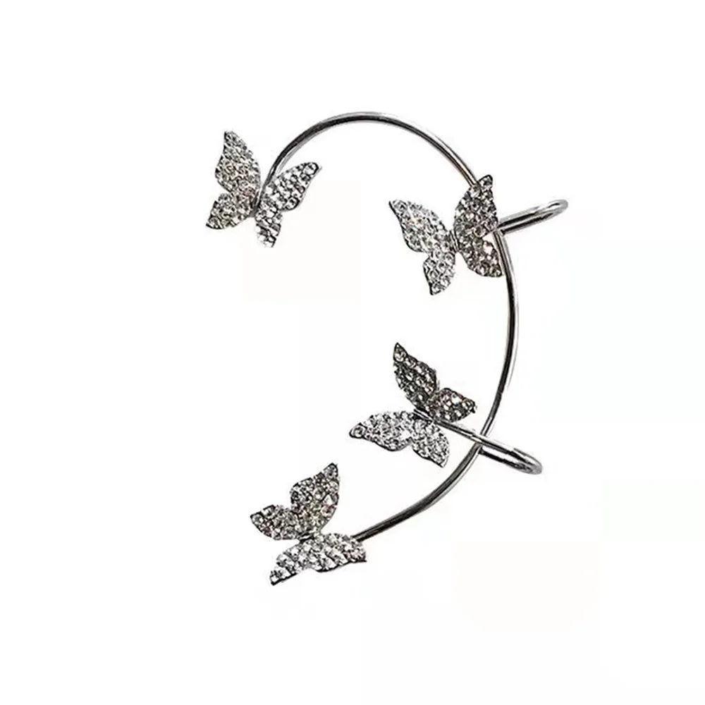 Vintage Butterfly Tassel Earrings for Women Exquisite Butterfly Wings Pendant Clip Earrings DIY Jewelry Accessories Party Gifts