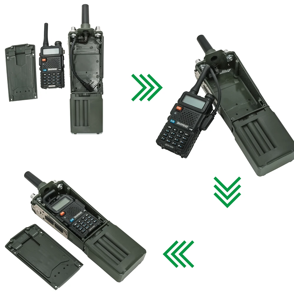 PRC 163 Virtual Radio Model (No Function) for Tactical 6-pin Ptt and Tactical Headset Military Airsoft COMTAC Shooting Headphone