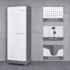 Broom Closet Storage Cabinet with Locking Doors,Cleaning Tool Cabinet,Metal Storage Cabinet with Shelves and Hanging R 4