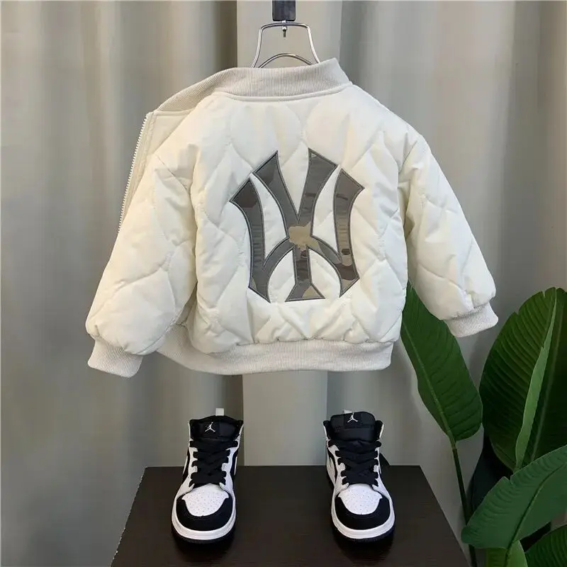 

Boys Jacket 2024 New Girl Baby Winter Thickened Cotton Coat Fashion Children's Baby Cotton Jacket Baseball