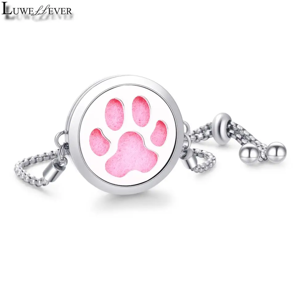 All Stainless Steel Dog Animal Elephant Air Freshener Perfume Oil Diffuser 30mm Locket Charm Jewelry Bracelet For Women Men