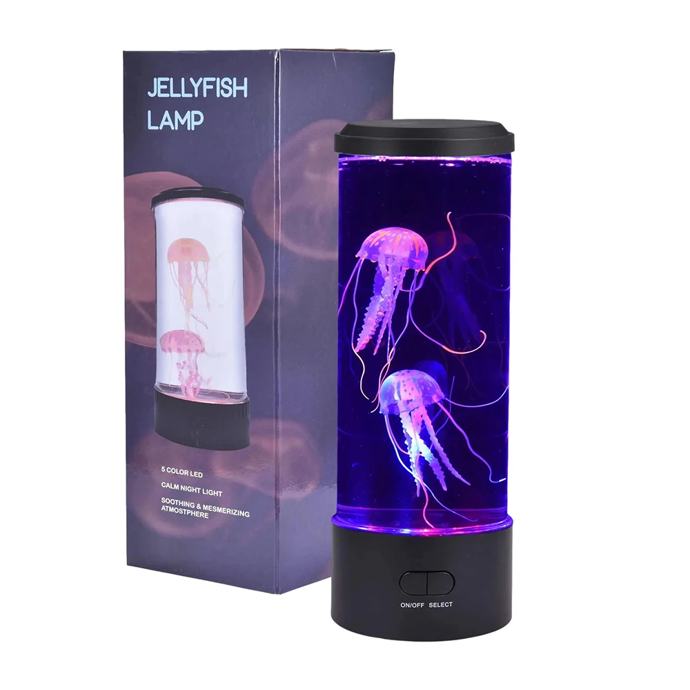 Jellyfish LED Night Light para decoração de casa, lâmpada colorida, alimentada por USB, luz de mesa, aquário, presente de aniversário infantil