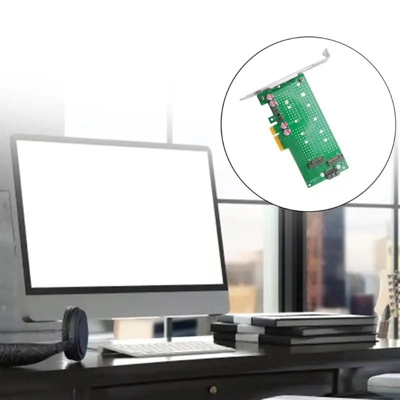 D7YC 2 Interfaces PCIex4 to M.2 NVMe And NGFF SSD Adapter Card Easy Installation and Storage Upgrades