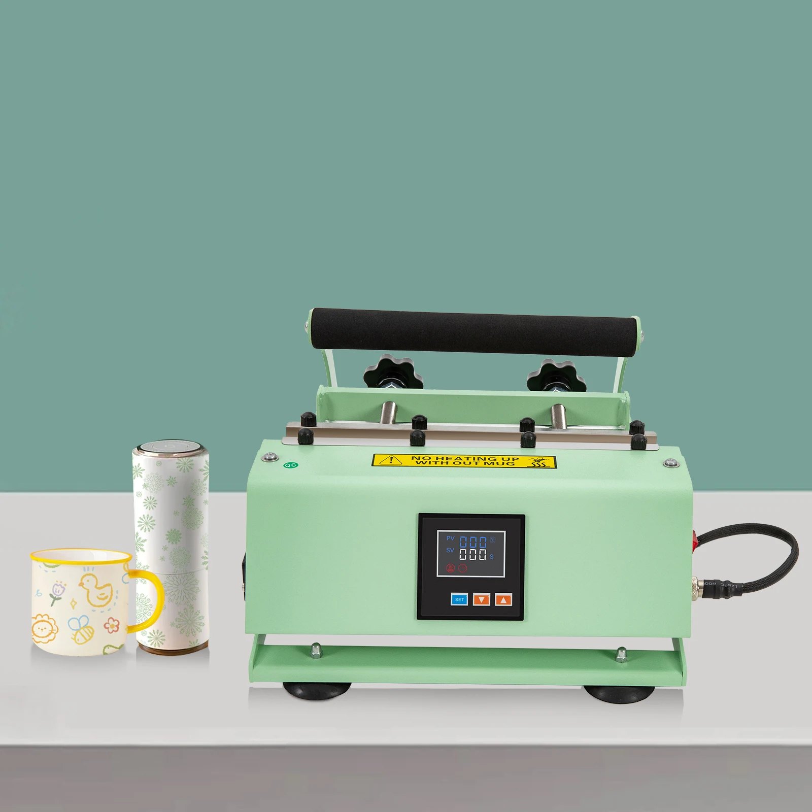 

110V Desktop Mug & Tumbler Heat Press Machine for 30OZ Straight Tumbler Mug Sublimation Transfer Green/Pink/Purple/Blue 500W