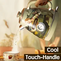 Kettle Electric Retro with 보리차Thermometer All Stainless Steel, Fast Boiling BPA-free, Automatic Shut-Off 멸균우유1리터 1