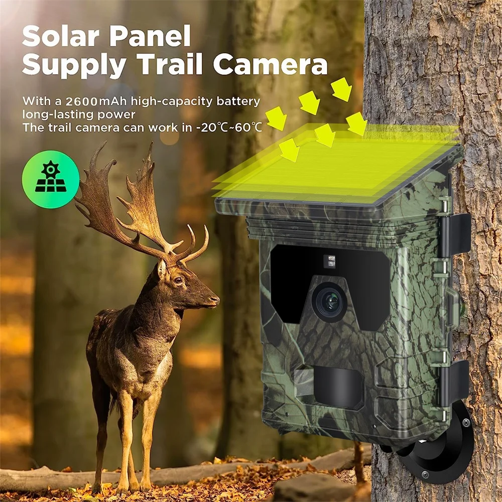 HC600A Outdoor Solar Hunting Trail Camera 50MP 4K Waterproof
