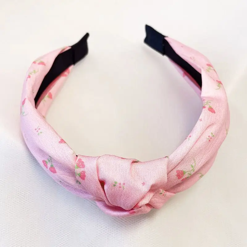 1 Stück Neues Blumenstirnband mit frischem Blumenstoff, handgewebter Haarschmuck, breite Damen-Haarspange im koreanischen Stil – Detail 7