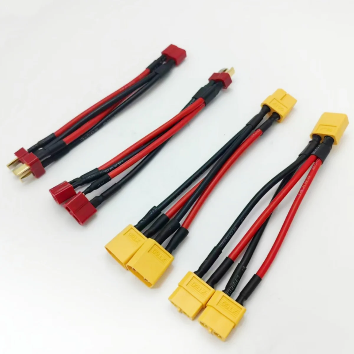Adaptateur parallèle batterie drone T-plug femelle vers deux mâles, isolation thermorétractable