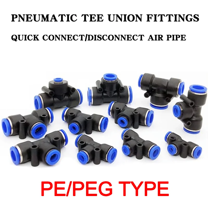 PE-8MM odborový tričko zatlačovat na obvázat vzduch dýmka armatury rychlý connect/release pneumatické konektor PEG6-4 vzduch kompresor armatury PE-6