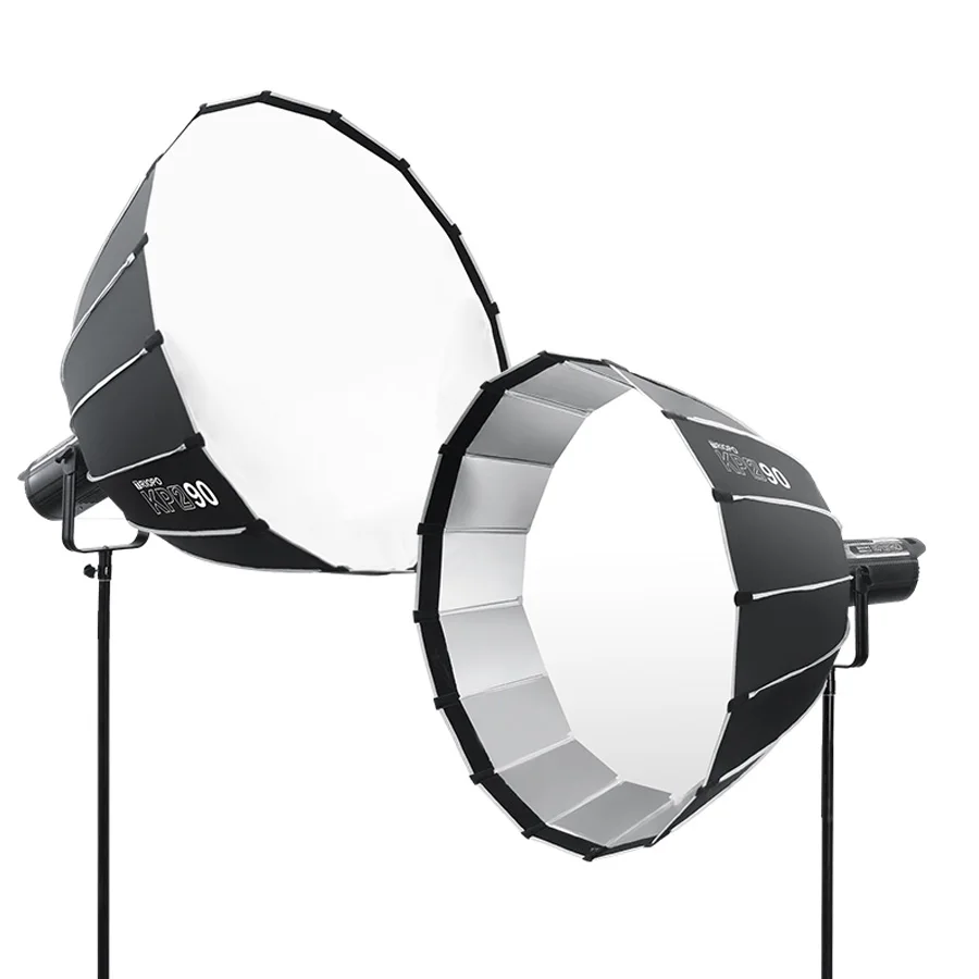 트리오포 KP2 딥 파라볼릭 소프트박스 60/70/90/120CM 보웬스 마운트 그리드 퀵 릴리즈 (라이브 스트리밍 스튜디오 야외 촬영용)