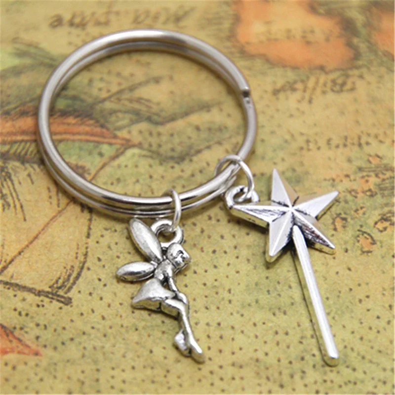 12 Pz/Lotto Portachiavi Tinkerbell Portachiavi Gioielli Fantasy Charm Pixie Dust