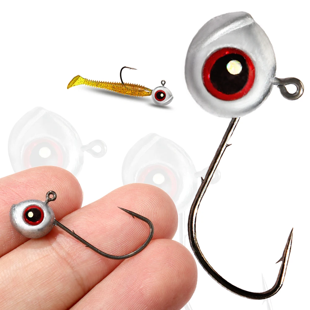 10 hameçons jig tête plombée 2.5g à 5g pour montage Ned rig - leurres souples T-tail