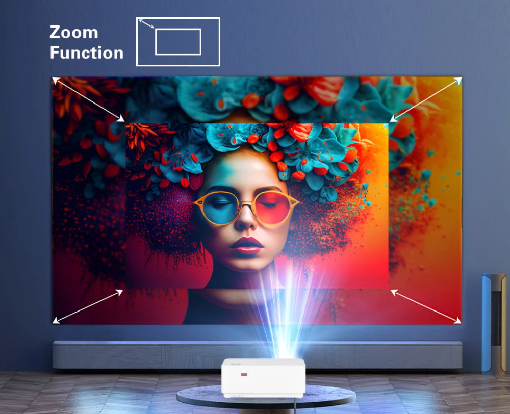 WZATCO D5 Full HD 1080P portable projector Android WiFi 5 Home Theater Beamr LED Mini Projector for Outdoor movies at night