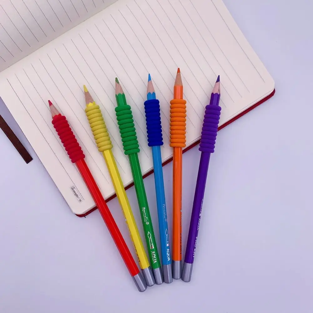 10pcs 손 보호 스폰지 펜 그리퍼 인체 공학적 부드러운 질감 미끄럼 방지 펜 그립 펜 슬리브 쓰기 용