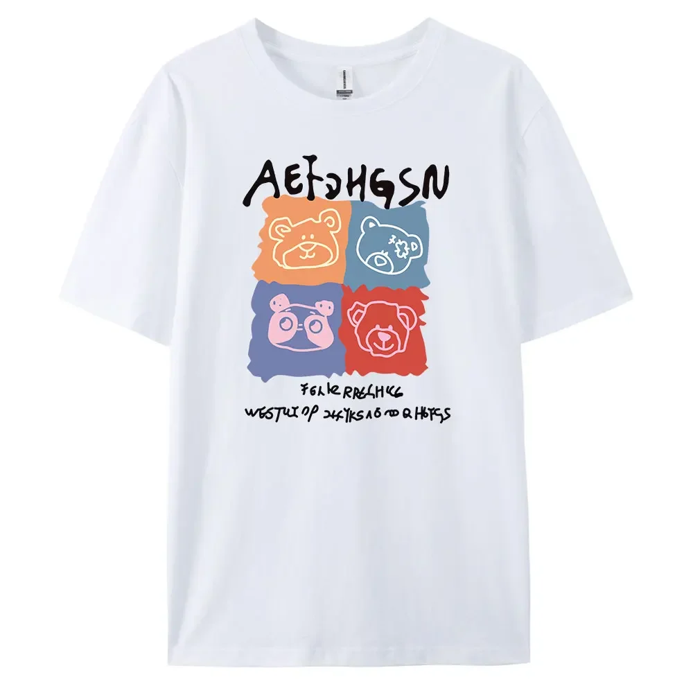 

Мужская Повседневная футболка с коротким рукавом Aefdhgsn из 100% хлопка, модные футболки оверсайз с принтом