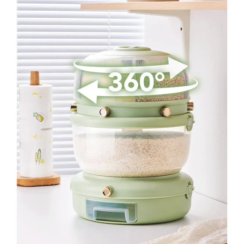 Cornflakes Dispenser Rotating Rice Bucket Insect Proof Moisture Proof Storage Divided Container Household Kitchen Grain Dispenser 18 Cornflakes Dispenser Rotating Rice Bucket Insect Proof Moisture Proof Storage Divided Container Household Kitchen Grain Dispenser