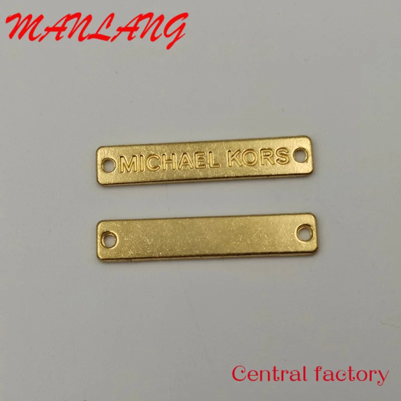 Custom  custom gold rectangular engrave logo plate metal Logo