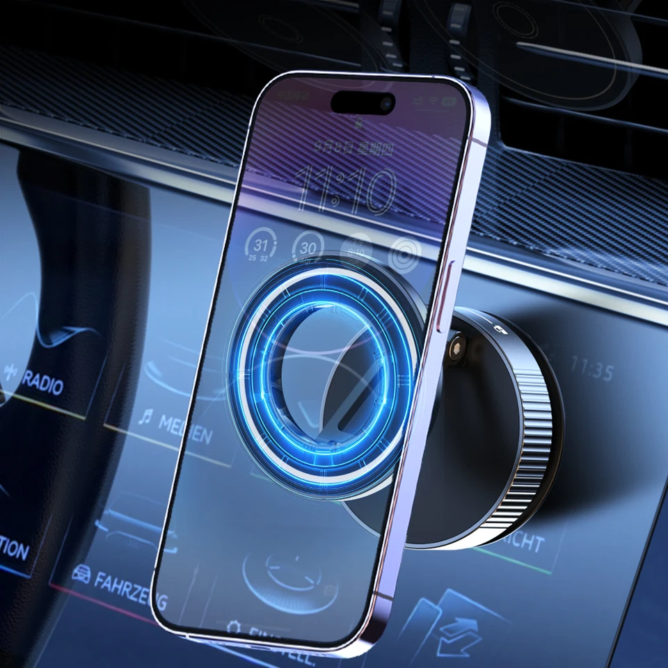 Magnetic Car Phone Mount with Vacuum Suction
