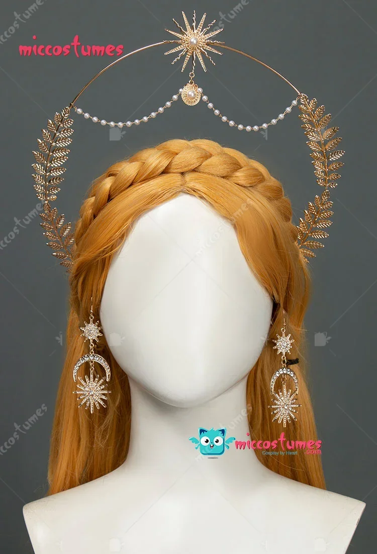 

Miccostumes Princess Cosplay Accessory Hair Crown Headwear and Earrings