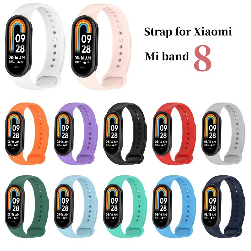 

Watchband for Xiaomi Mi Band 8 Smart Watch Replacement Strap Sport Silicone Adjustable Wristband for Mi Band 8/8 NFC Correa