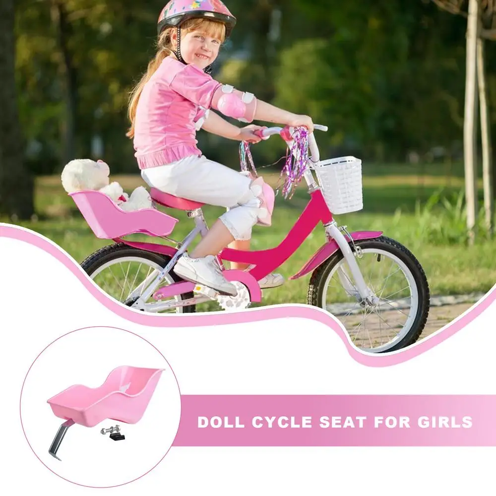 Description Picture 3 of item1pcs Kids Bike Seat Post Doll Seat With Entrainment Pink Baby Doll Cycle Seat Decorate Attachment For Dolls Toys Accessories