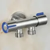 Double Handle Sta===l Cold Water Faucet ===throom Tap Va==e Angle Valve Si======nlet Double Outlet Double Control Valve 5