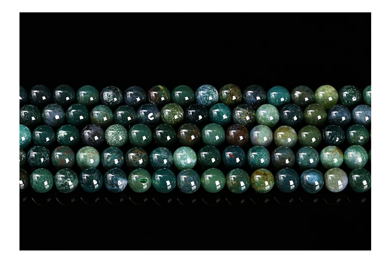 4 6 8 10 mm Naturstein Moos Gras Achat Perle Runde lose Spacer Rocailles für Schmuckherstellung Diy Halskette Armband Zubehör – Detail 4