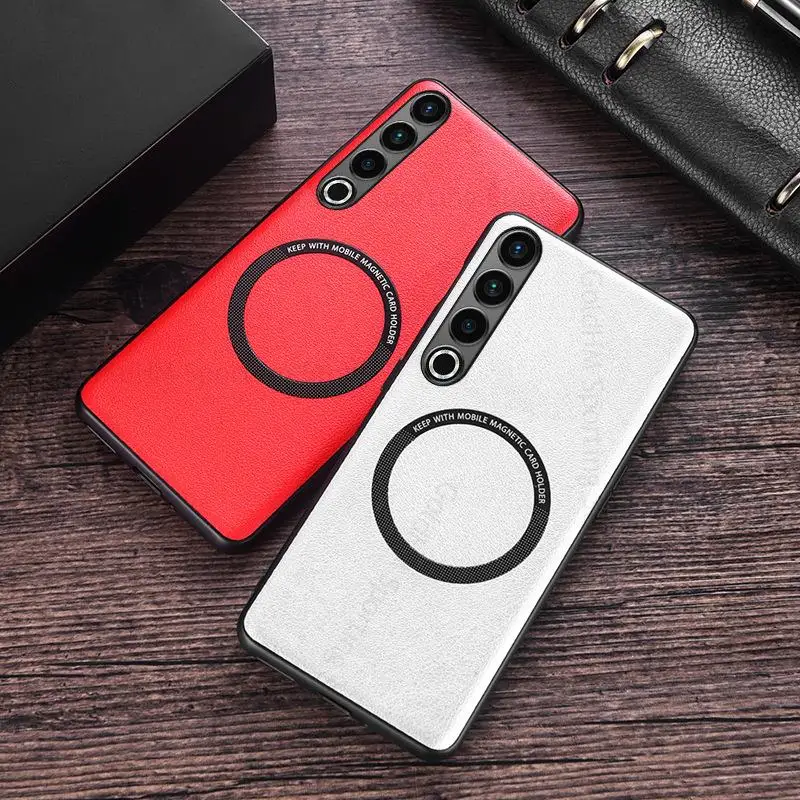 Custodia Magnetica In Pelle Per Meizu 20 Pro 5G Per Magsafe Magsafing Cover Per Meizu 20 Pro Funda Wireless Charger Magnet Cover