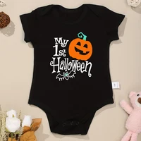 My First Halloween Baby Clothing Casual Fashion Short Sleeved Romper Trend Street Black Cheap Boys Girls Unisex Jumpsuit 1