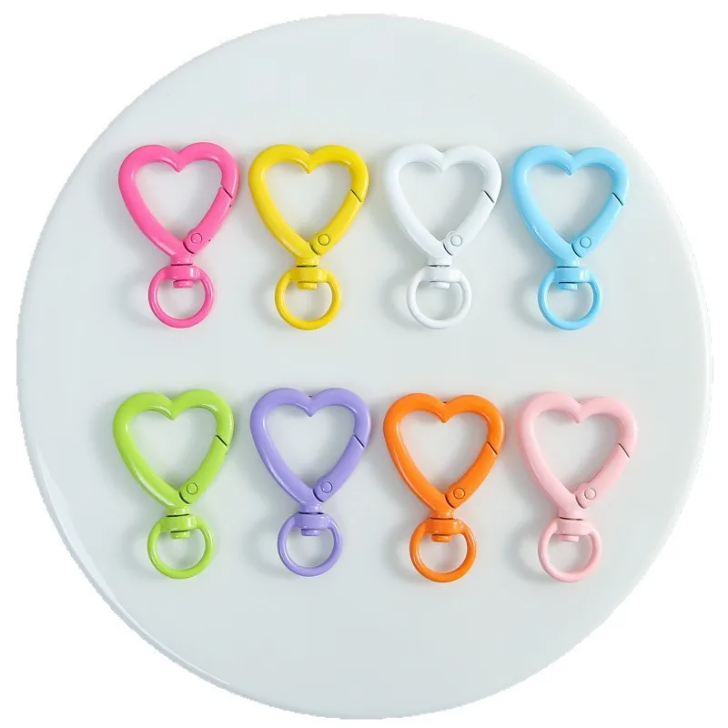 Metal Heart Lobster Claw Clasps 5pcs Swivel Lanyards Trigger Snap Hooks Strap for Jewelry Making DIY Bags Keychain Key Rings