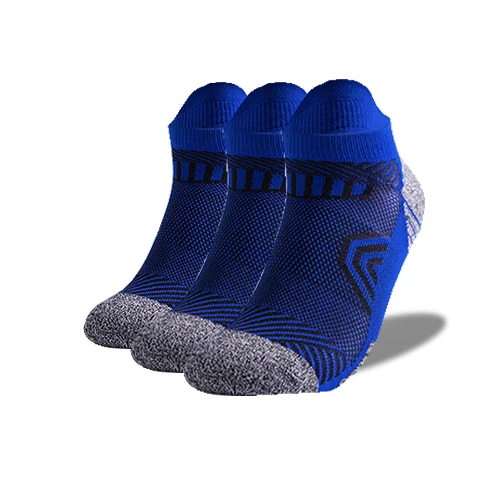 3Pairs/Lot Coolmax Cotton Socks Man Women Sport Running Sock Cycling Riding Bicycle Bike Football Breathable Basketball Sox 3 darkblue