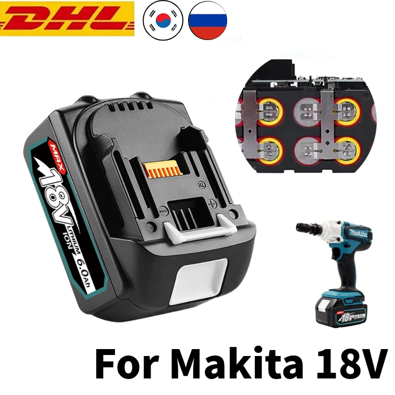 

BL1860 Rechargeable Battery for Makita 18V Replacement 6.0ah BL1840 BL1850 Lithium Ion for Makita 18v with BMS