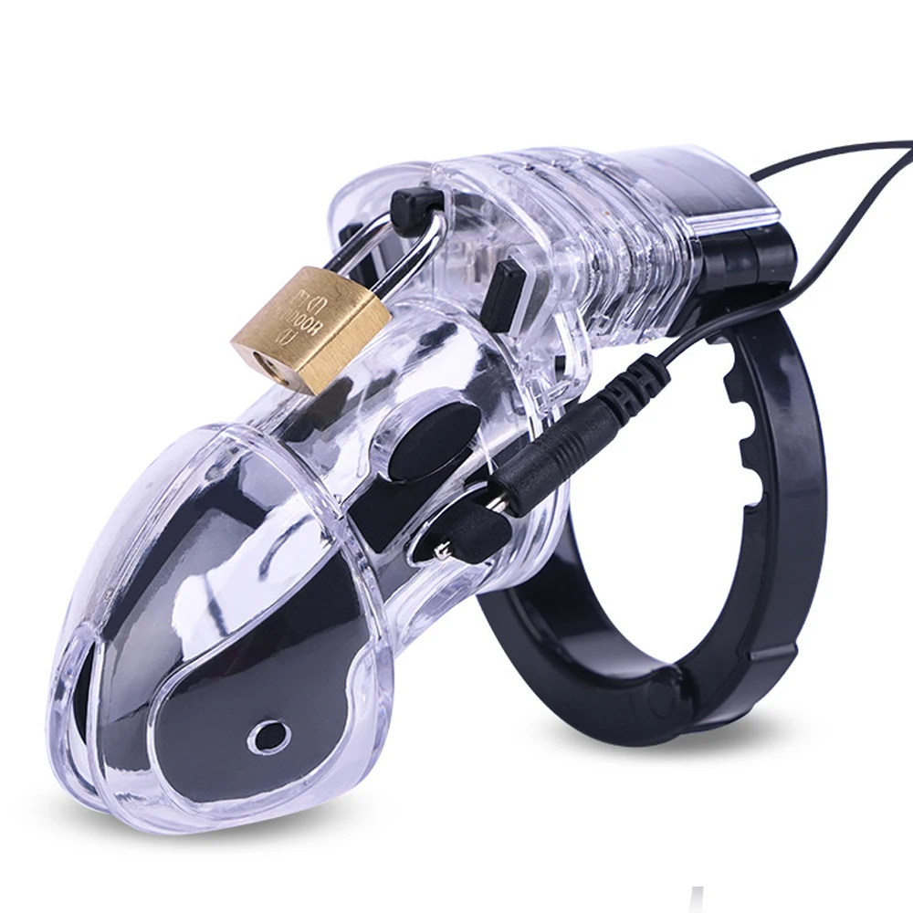 Mens Adjustable Shock Penis Cock Cage E-Stim Chastity Device Electro control box with Remote Controller penis chastity cage chastity lock sex toy chastity cage accessory