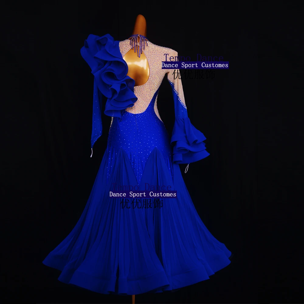 White Ballroom Dance Dresses For Women Girls Competition Standard Ballroom Dance Costumes Foxtrot Tango Waltz Dance Long Dress For Female W04604