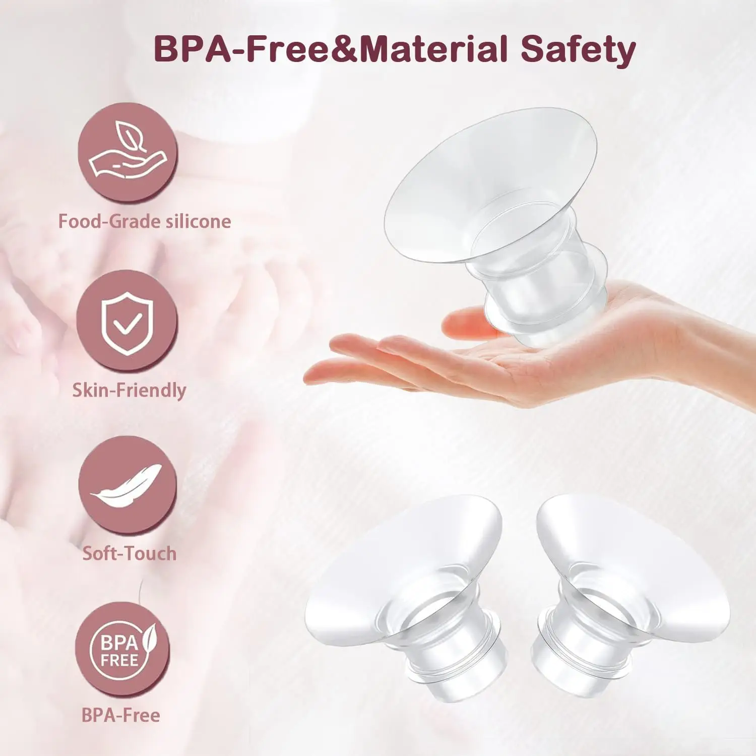 Breast Pump Accessories Flange Inserts 13/15/17/19/21/mm Caliber Size Adaptor Converter Small Nipple Horn Adapter 4