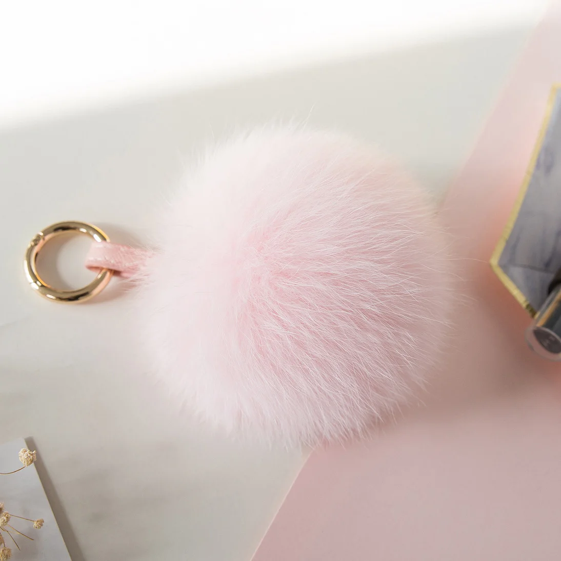 럭셔리 푹신한 진짜 여우 모피 공 폼폼 키체인, 천연 여우 모피 가방, 매력 모피 키체인, 도매, 30 색, 12cm