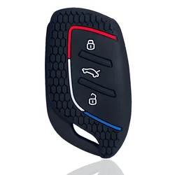 Silicone Car Key Cover Case - Premium Silicone Protector (Red)
