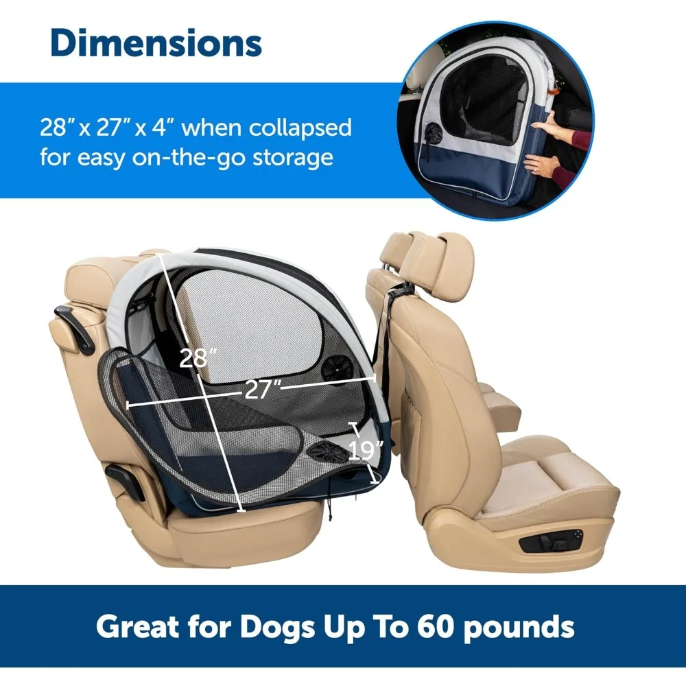 Portable Pet Carrier with Durable Aluminum Structure, Ventilated Mesh Sides, and Easy Setup