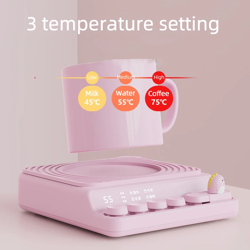 40W Cup Heater Coffee Mug Warmer Heating Pad Warming Coaster for Tea Water Milk 3 Temperature Adjustment Drink Food Heater220V 3
