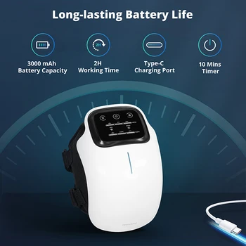 Medcursor Electric Heating Massage Knee Pad Wireless Heated Knee Massager Temperature Hot Compress Vibration Massage 4