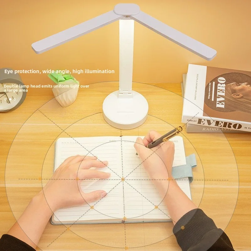 LED Desk Lamp 3 Levels Dimmable Touch Night Light USB Rechargeable Eye Protection Foldable Table Lamp Bedroom Bedside Reading