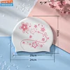 Flower Printed Silicone Swimming Caps Waterproof Professional Long Hair Large Swim Caps Swimming Cap Women Swimming Accessories 5