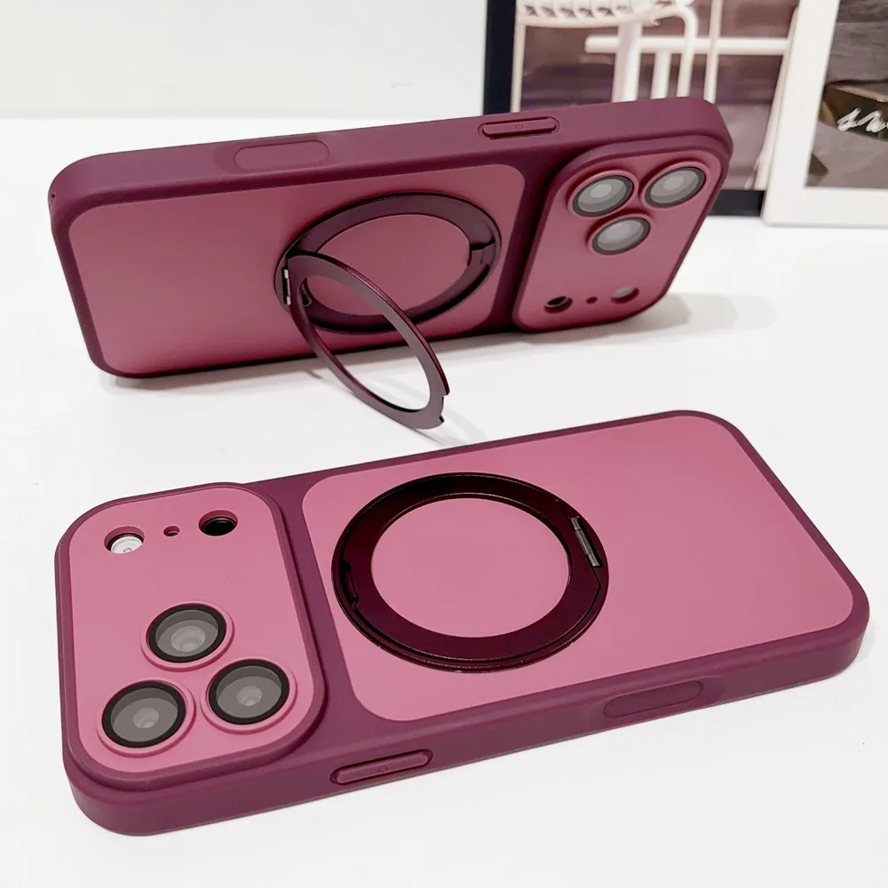Deluxe Matte Magnetic Phone Case with Kickstand and Magsafe-Compatible Holder